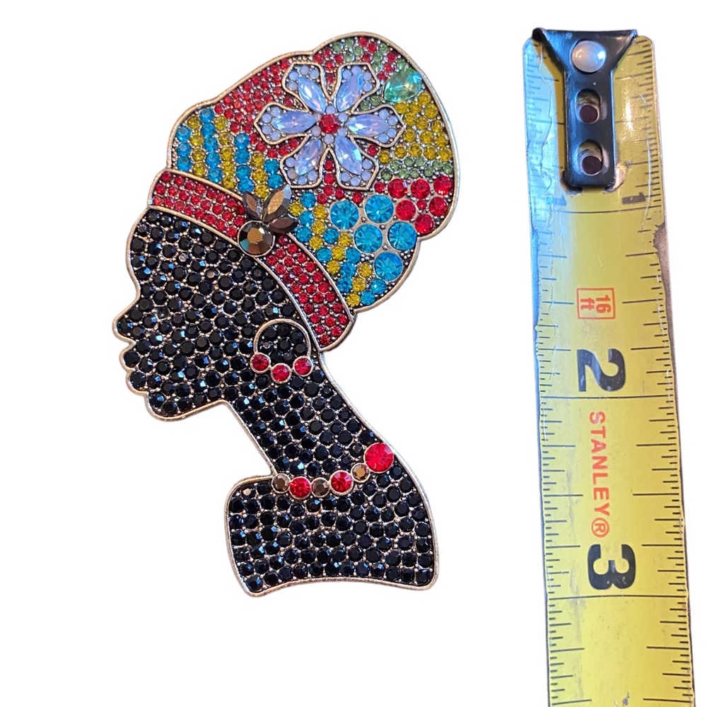 Colorful Rhinestone Woman Pin - Picture 5 of 5